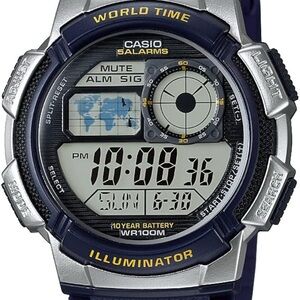 Casio Blue and Silver Digital Watch